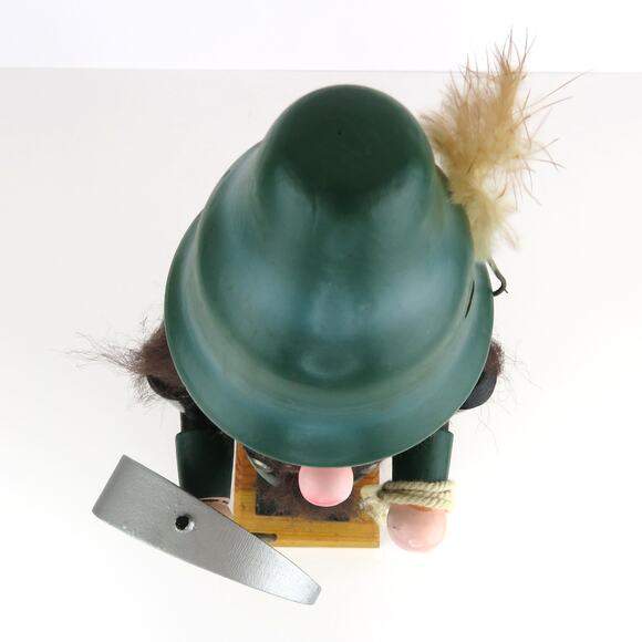 Vintage 15" Wooden Nutcracker Mountain Climber Green Hat Red Pack Germany Style - Picture 6 of 12